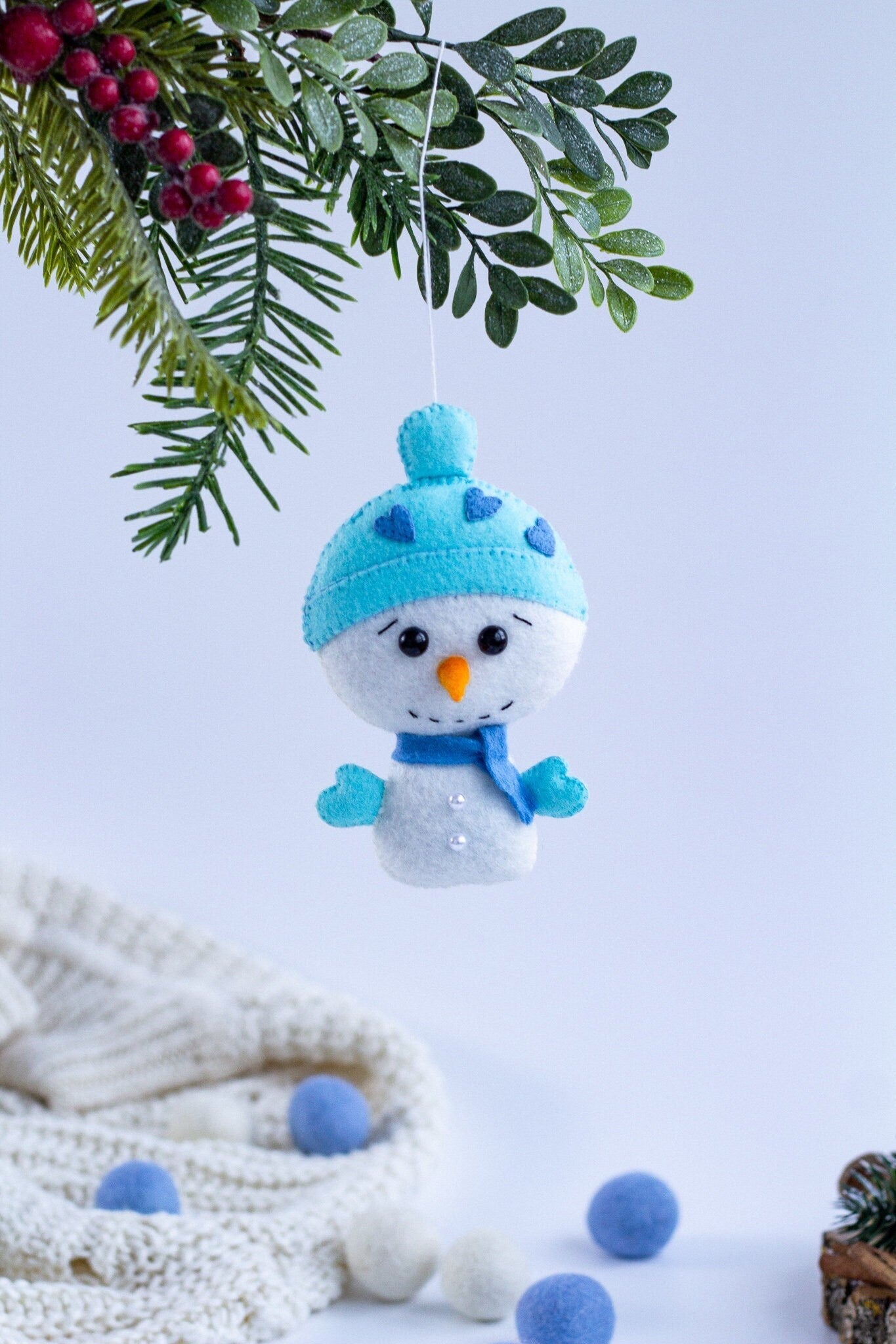 Snowman Felt Ornament - WoollyFox
